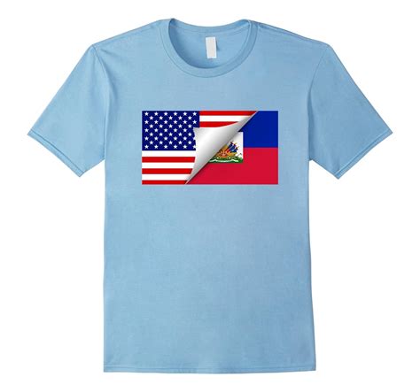 Half Haitian Half American Flag T Shirt Rt Rateeshirt