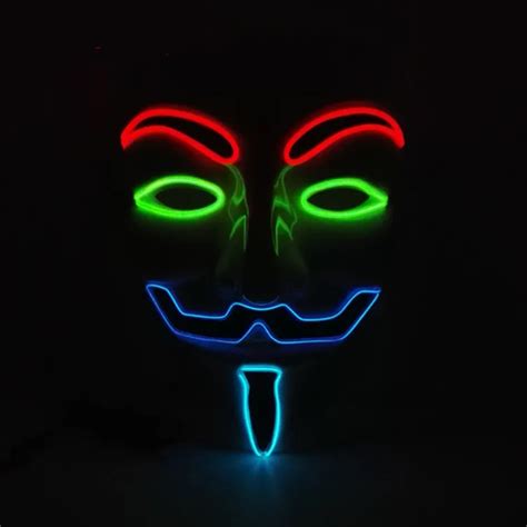 Light Up Glow Neon Mask Anonymous Buy Neon Mask Anonymousglow Neon