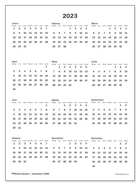 Calendario 2023 Para Imprimir “venezuela Ds” Michel Zbinden Ve