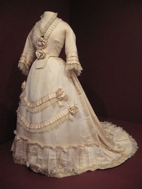 Ksfm Cream Silk Faille Wedding Dress American 1870 1870s Fashion Victorian Fashion Vintage