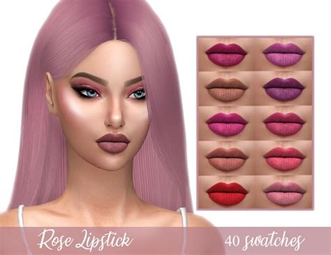 Rose Lipstick 10 Swatches At Frost Sims 4 Sims 4 Updates