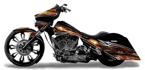 Originally all black, this awesome looking harley davidson motorcycle got a brand new paint job this week. Custom Paint Job rendered on a motorcycle for a client ...