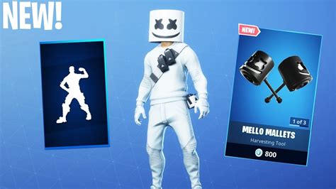 New Fortnite Mello Mallets Pickaxe And Marshmello Is Back In Item