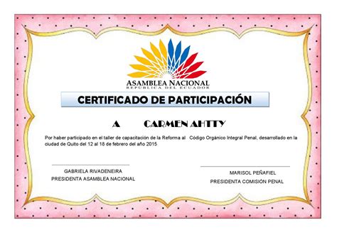 Certificado De Participación By Carmita Ahtty Issuu