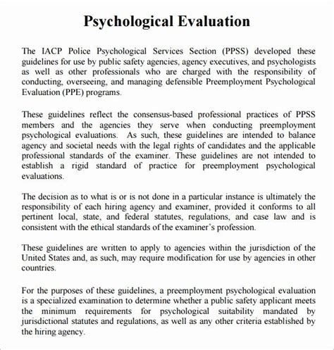 Psychiatric Evaluation Form Template Inspirational Free Sample Psychological Evaluation Tem