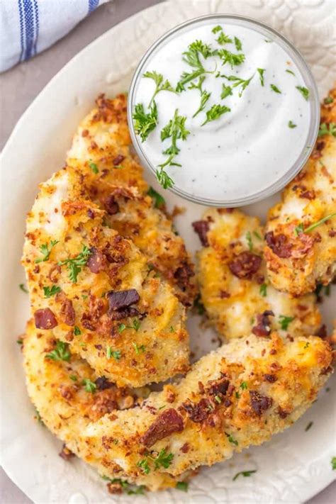 Cheddar Bacon Ranch Oven Baked Chicken Tenders Recipe The Cookie Rookie