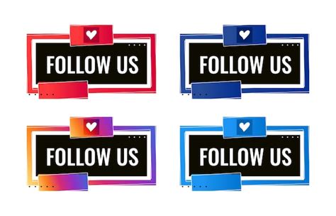 Premium Vector Follow Us Social Media Banner Template With Heart