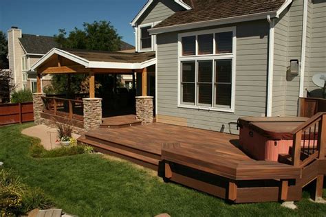 Front porch partially covered deck ideas. Partially covered deck | Home exterior ideas | Pinterest