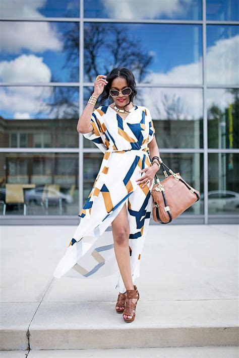 Shein Geometric Print Maxi Dress Under 25 Fashion Black Girl