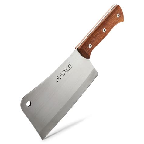 Buy Juvale Stainless Steel Meat Cleaver With Wooden Handle Heavy Duty