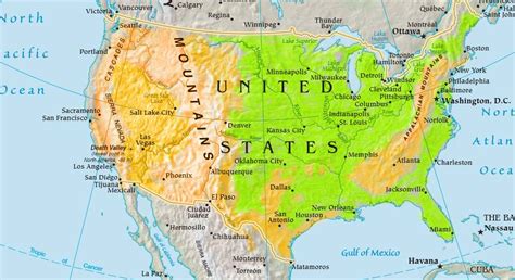 Cartina Fisica Cartina Geografica Stati Uniti