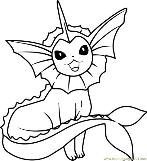 Vaporeon Pokemon Printable Coloring Page For Kids And Adults