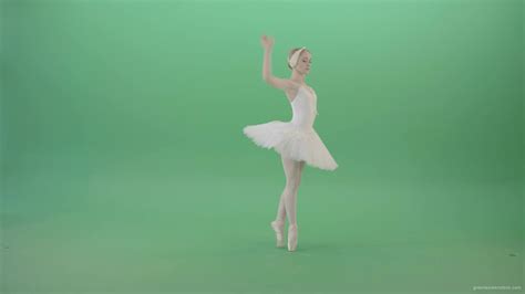 luxury ballet girl ballerina flying in the sky and waving hands on green screen 4k video footage