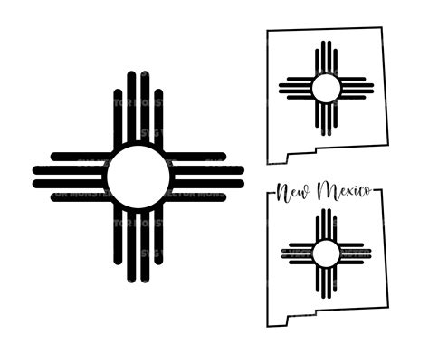 New Mexico Karte Svg Zia Sun Svg New Mexico Flagge New Etsyde