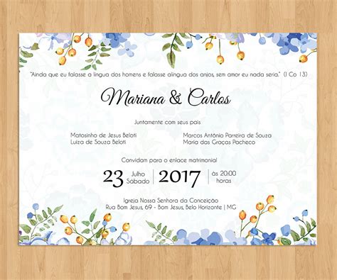 Arte Digital Convite De Casamento Elo7 Produtos Especiais