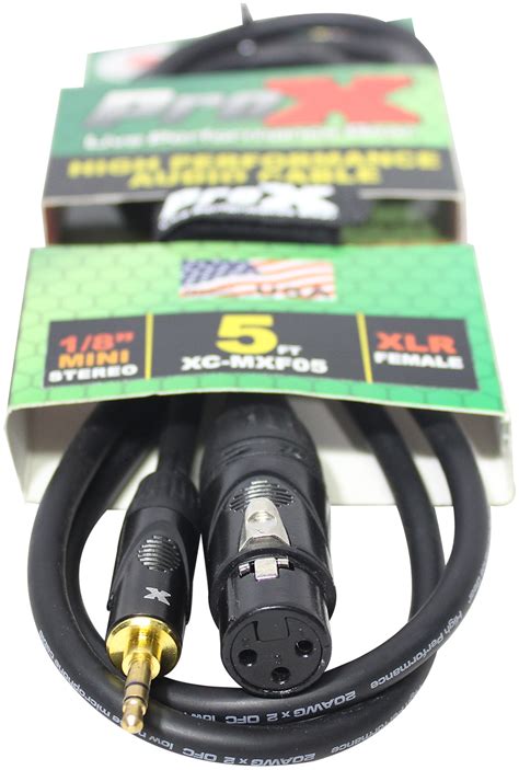 Prox Xc Mxf05 5 Ft Xlr Female To 18 Trs 35mm Aux Cable Goldsilver