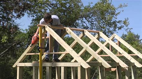 Most of the barn roofs these days are either built with rafters or trusses. Build a Garden Shed - Roof Framing - YouTube