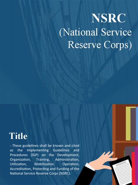 National Service Reserve Corps Pdf Government