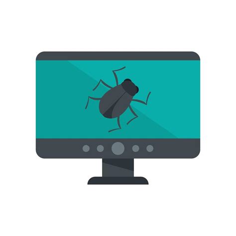 Computer Bug Icon Flat Isolated Vector 15030524 Vector Art At Vecteezy