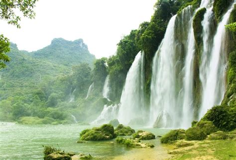 Laeacco Spectacular Waterfall Background Mountain Scenery