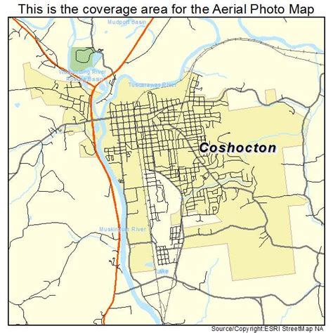 Aerial Photography Map Of Coshocton Oh Ohio