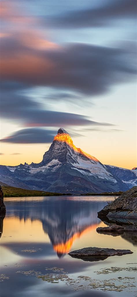 Matterhorn Wallpaper 4k Stellisee Lake Sunrise Switzerland