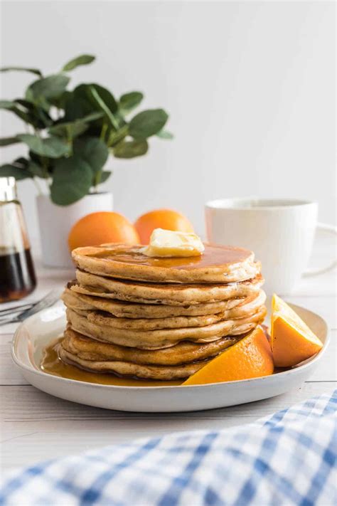Orange Buttermilk Pancakes With Orange Maple Syrup Pancake Recipes