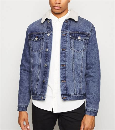 Mens Blue Mid Wash Borg Lined Denim Jacket Aa Sourcing Ltd