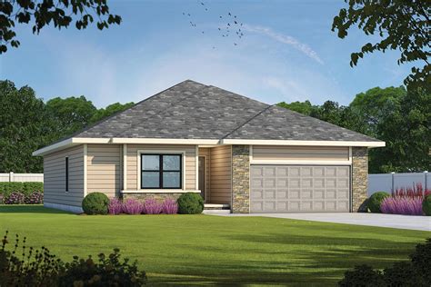 Here it is, a new layout with a total floor area of 60 square meters that can be built in a 147 square meter lot. 3-Bedroom Ranch Home Plan with Hip and Valley Roof ...