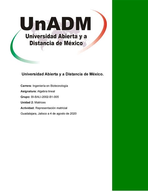 BALI U2 A2 MAMT Universidad Abierta y a Distancia de México Carrera