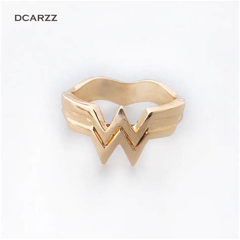 Size 5 9 Wonder Woman Stacking Ringsuper Hero 3d Wonder Woman Logo Geeky Engaged Ring Jewelry