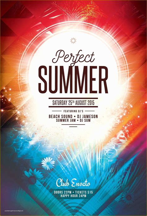 Free Graphic Templates Of Perfect Summer Flyer Template Download Psd