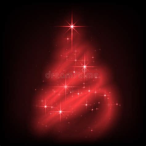 Shiny Red Christmas Tree Stock Vector Illustration Of Season 105582990