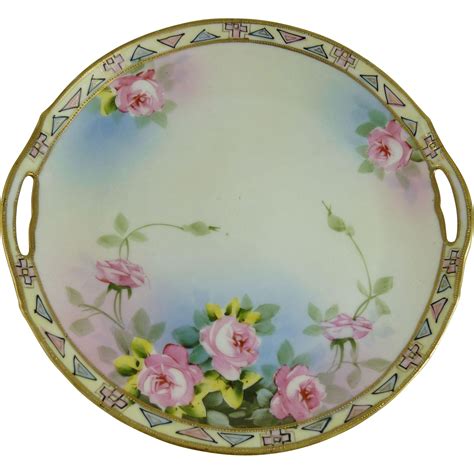 Vintage Nippon Porcelain Hand Painted Plate Roses From Ornaments On