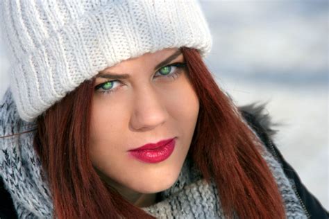 free images winter girl fur model color fashion blue clothing lady smile red hair