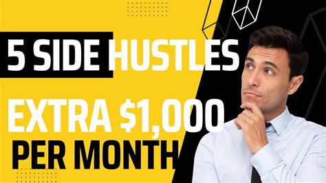 top 5 side hustles to earn an extra 1000 a month youtube