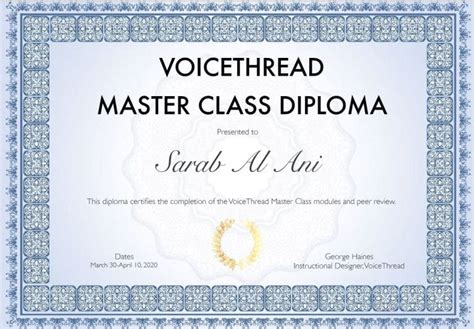 Voicethread Master Class Diploma Sarab Al Ani