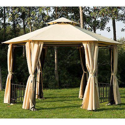 Outsunny Outdoor Patio Hexagon Double Gazebo Canopy Party Tent W My