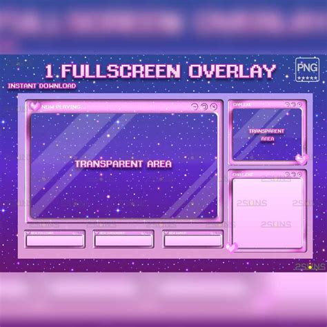 Kawaii Twitch Overlay Package Stream Overlay Green Vtuber Overlay