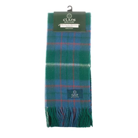 Pure New Wool Scottish Tartan Scarf Macintyre Hunting Ancient One Size