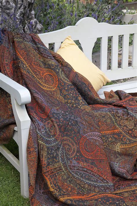 An ideal throw for your sofa is not just warm but also easy to manage since it is not too large or bulky. Jamawar Wool Sofa Throws By Indian Garden Company ...