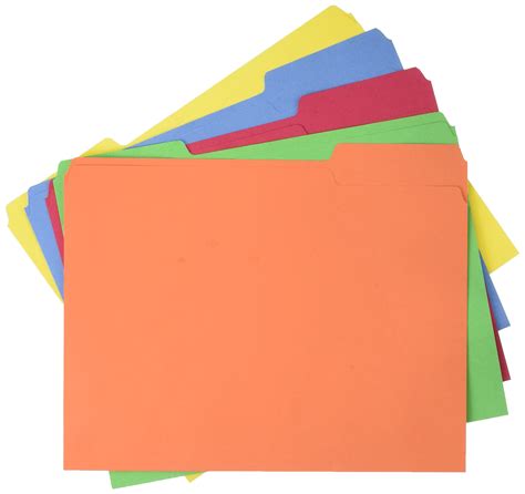 Amazon Basics File Folders Letter Size 100 Pack Assorted Colors