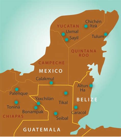 Mayan Ruins Map