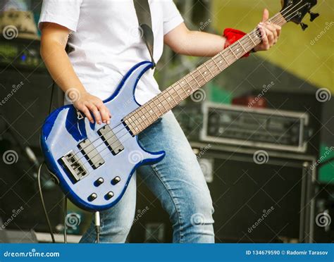 Woman Guitarist At A Rock Concert Stock Photo Image Of Finger Loud