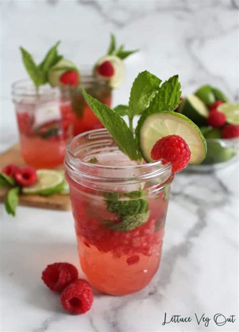Raspberry Mojito Mocktail With Mint And Lime Vegan Friendly