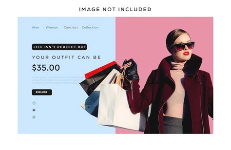 Premium Vector E Commerce Fashion Sale Landing Page Design