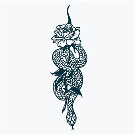 Snake And Rose Tattoo Snake Among Roses Tattoo Design Home Decor Wall