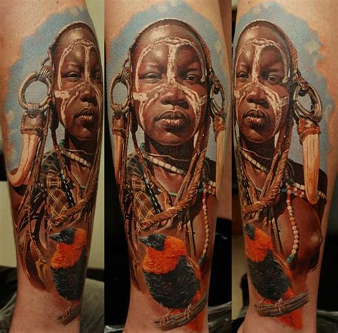 Brilliant Photorealistic Tattoo Design By Dmitriy Samohin Of A Tribal