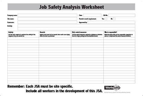 Safety Analysis Templates Free Printable Word Excel Pdf