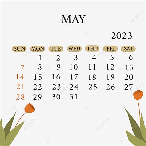 Gambar Kalender Bulan Mei 2023 Mudah Kalender Comel Bulan Png Dan
